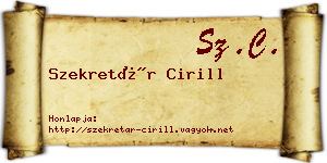 Szekretár Cirill névjegykártya